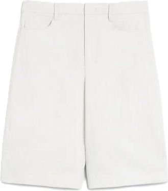 Max Mara Katoenen Bermuda Shorts - Dames - Korte Broeken - Wit - 2XS - Katoen - Korte Broeken