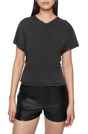 Rebecca Minkoff Elsie Cotton Jersey Fitted Top in Acid Wash Black at Nordstrom Rack, Size Medium
