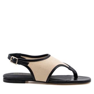 Andrea Gomez Dani Canvas Flat Sandal in Off White at Nordstrom, Size 38.5