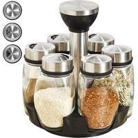 OEM Especiero Giratorio De 360&deg; Con 6 Frascos De Vidrio, Ideal Para Armarios De Cocina, Despensas Y Encimeras. - Crezuo
