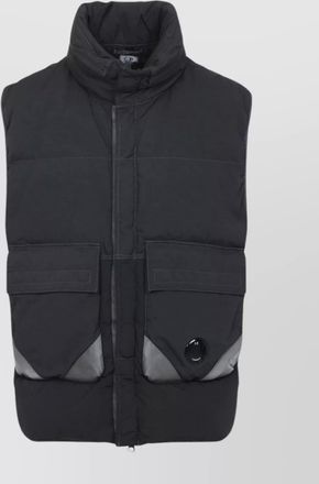 C.P. Company quilted high collar sleeveless jacket