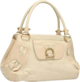 Ferragamo Pre-owned Schoudertas - Dames - Vintage Handtas - Wit - ONE Size - Leer - Vintage