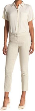 Amanda + Chelsea Pinstripe Print Cropped Ponte Pants in Stne/wht at Nordstrom Rack, Size 10