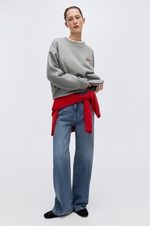 H&M Sweatshirt with motif in Gray Melange/alto Mare at Nordstrom, Size X-Small