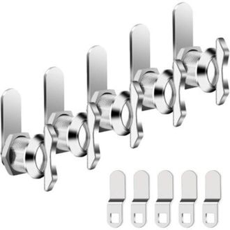 OEM Juego De 5 Cerraduras De Leva Descentradas, Cerradura De Pomo Giratorio Para Cajones, Buzones, Armarios De Autocaravanas, Cilindros De Cerradura De Re