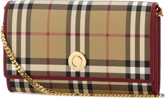 Burberry Womens Hannah Wallet Red Polyurethane Polyester Cotton