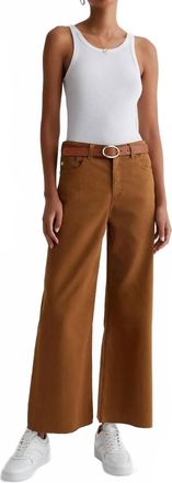 AG - Adriano Goldschmied Saige Wide Leg Crop Jean In Caramel