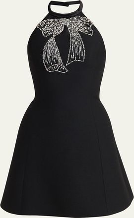 Valentino Garavani Beaded Bow Halter Minidress