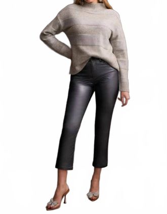 Tribal Shiny Long Sleeve Mock Neck Sweater In Grey Mix