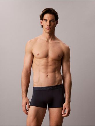 Calvin Klein Mens CK Black Microfiber Stretch Low Rise Trunk - Blue - XL