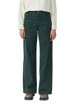 s.Oliver Weite Jeans S.OLIVER, Damen, Gr. 36, L&auml;nge 32, dunkelgr&uuml;n, Denim/Jeans, Obermaterial: 98% Baumwolle, 2% Elasthan, unifarben, weit kn&ouml;chellang, Jeans W