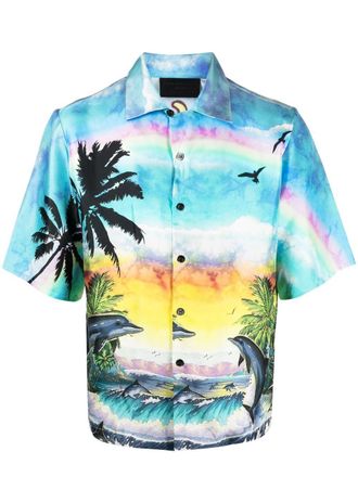 Philipp Plein Camicia con stampa grafica - Blu