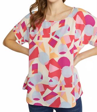 Entro Abstract Printed Blouse In Coral