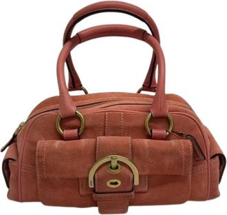 Coach Pre-owned Handbags, female, Pink, Size: ONE SIZE Pre-owned Suede Handbag