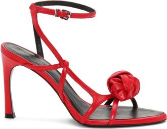 Rotate Leather Knot Sandal - Dames - Sandalen met hakken - Rood - 36 EU - Leer - Schoenen