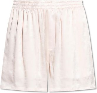 Balenciaga Zijden shorts met monogram - Dames - Bermuda - Roze - S - Korte Broeken
