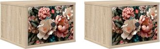 vidaXL Mesita De Noche De Pared Borne 2 Uds. Roble Sonoma Vidaxl