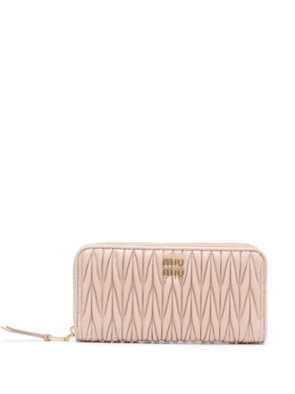 Miu Miu matelassé leather wallet - women - Nappa Leather - One Size - Neutrals