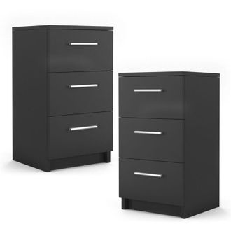 Vicco Mesa De Noche, Negro, 38 X 66 Cm Lote De 2