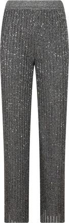 Missoni Wide-leg paillettenbroek - Dames - Broeken - Grijs - Maat: XS Viscose