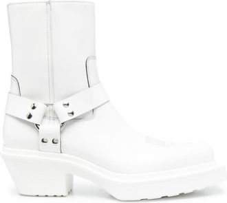 VTMNTS strap-detail 70mm boots - men - Calf Leather/Calf Leather/Rubber - 36 - White