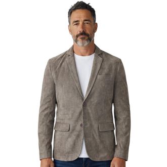 Infinity Leather Italiaans grijs su&egrave;de leren blazerjasje voor mannen - Trabzon