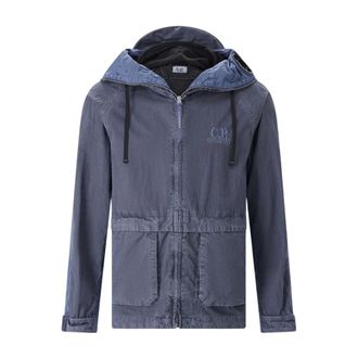 C.P. Company Light Jackets, male, Blue, Size: XL Goggle Parka