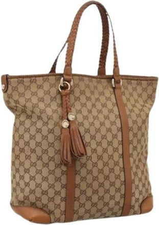 Gucci Pre-owned GG Canvas Tote Bag - Dames - Vintage Shopper - Beige - ONE Size - Vintage