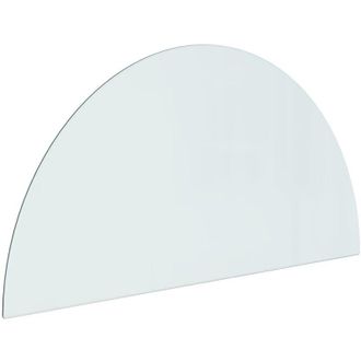 vidaXL Placa de vidrio para chimenea semicircular 1000x500 mm Vidaxl