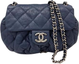 Chanel Pre-owned Matelasse A49889 Schoudertas - Dames - Vintage Schoudertas - Blauw - ONE Size - Leer - Vintage