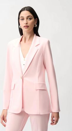 Joseph Ribkoff Formal Notched Lapel Blazer In Pale Pink