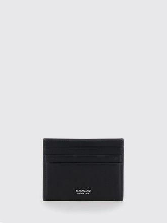 Ferragamo Portacarte in pelle di vitello liscia con logo laminato
