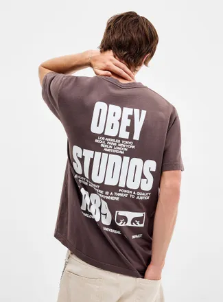 Obey Mens Stamped graphic T-shirt
