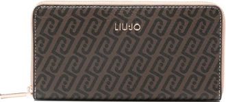 Liu Jo large monogram zip wallet - women - Polyester/Polyester/Polyurethane Resin - One Size - Brown