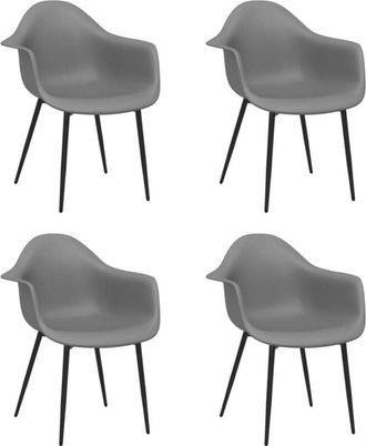 vidaXL Vidaxl - Dining Chairs 4 pcs Grey pp