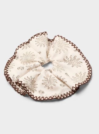 Simons Womens Topstitched edging sun large scrunchie