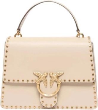 Pinko Love Bag One Top Handle Light - Dames - Handtassen - Beige - ONE Size - Katoen - Tassen