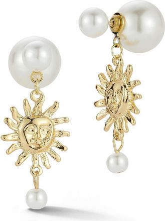 Sphera Milano Faux Pearl Sun Drop Earrings in Gold at Nordstrom Rack