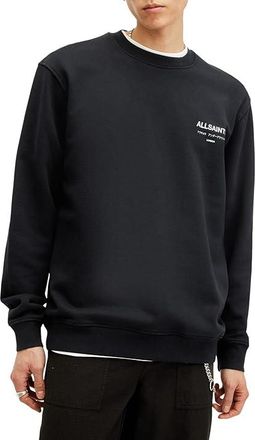 AllSaints Underground Crew Mens Clothing Jet Black 2 : 2XL, Cotton