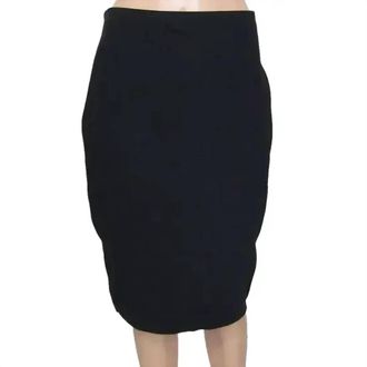 The Row Womens Stretch Jersey Knee Length Skirt In Black