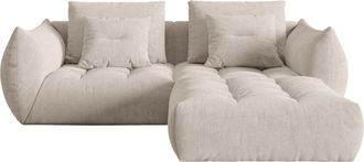 MICADONI Modulares 3-Sitzer Design Ecksofa Bloom - Strukturstoff