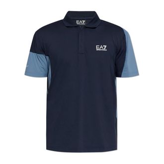 Emporio Armani Polo Shirt met Bedrukte Logo - Heren - Polos - Blauw - M - Tops