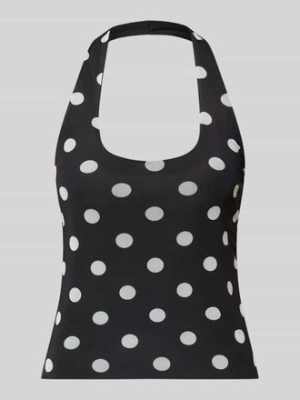 Noisy May Neckholder-Top im Allover-Look Modell DOTTIE in Black, Gr&ouml;&szlig;e XL
