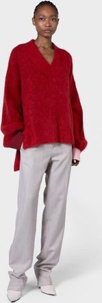 Roksanda Ilincic Tehla V-Neck Knitted Sweater in Blood Orange at Nordstrom, Size Medium