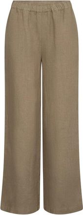 Mos Mosh LEN Broeken - Dames - Wijde Broeken - Beige - XL - Katoen - Broeken