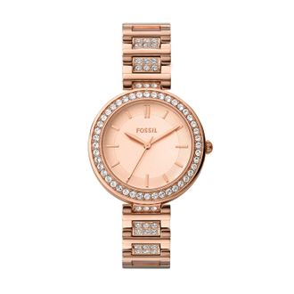 Fossil Womens Karli 32mm Three-Hand, Rose Gold-Tone Alloy Watch