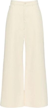 Max Mara Broeken, Dames, Beige, 2Xs, Katoen, Wkdcanneti Wijde Broek