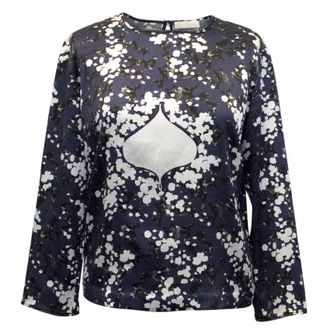 Michael Van Der Ham Printed Crepe Top