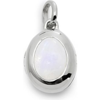 Monica Vinader Birthstone Locket Pendant in Sterling Silver /Moonstone at Nordstrom