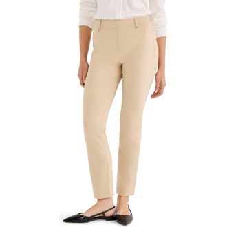 Nic+Zoe Copley Wonderstretch Pull-On Straight Leg Pants in Latte at Nordstrom, Size 12P